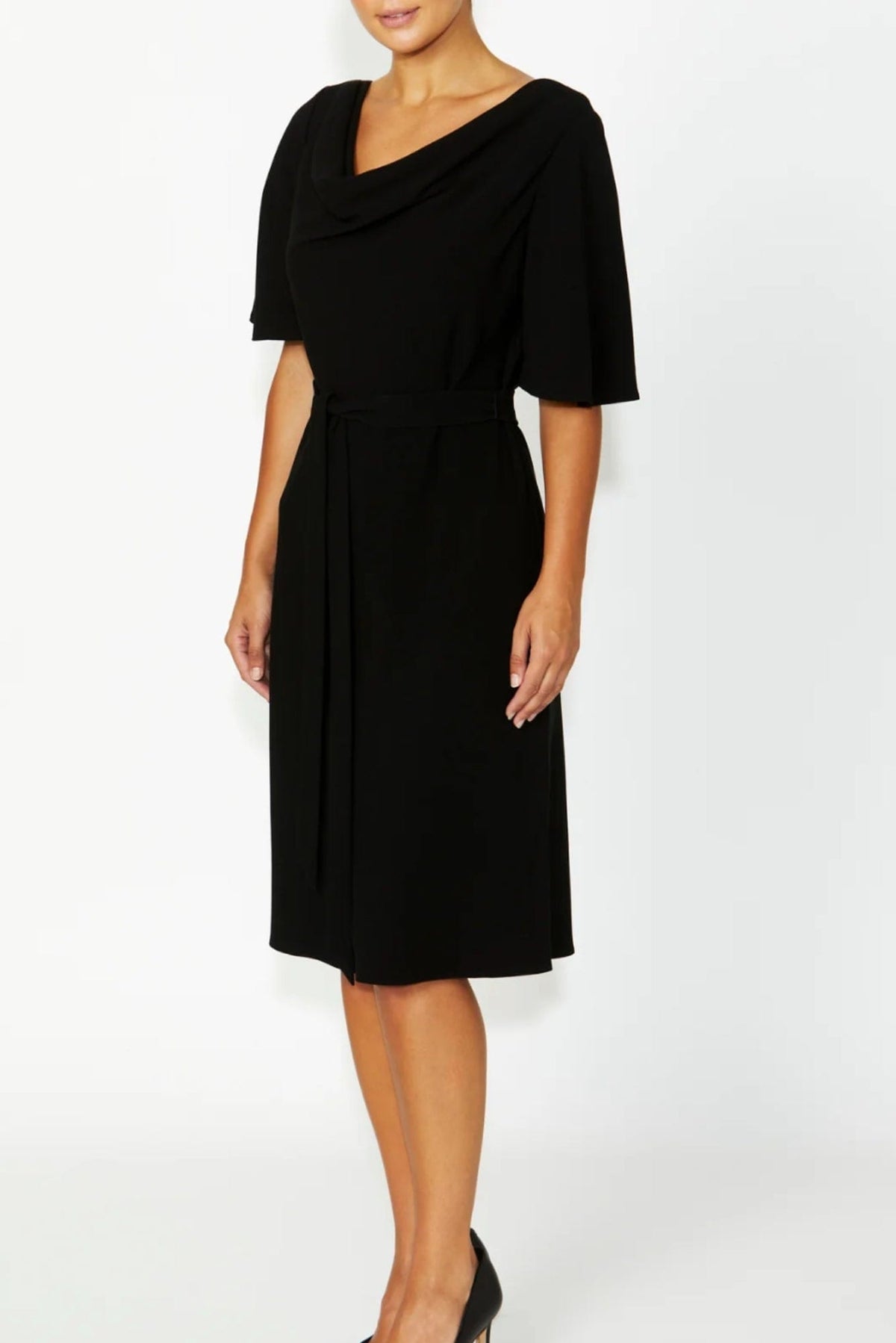 Lois &amp; Co Mid Length Dress Harmony - Black Satin Crepe Harmony - Black Satin Crepe