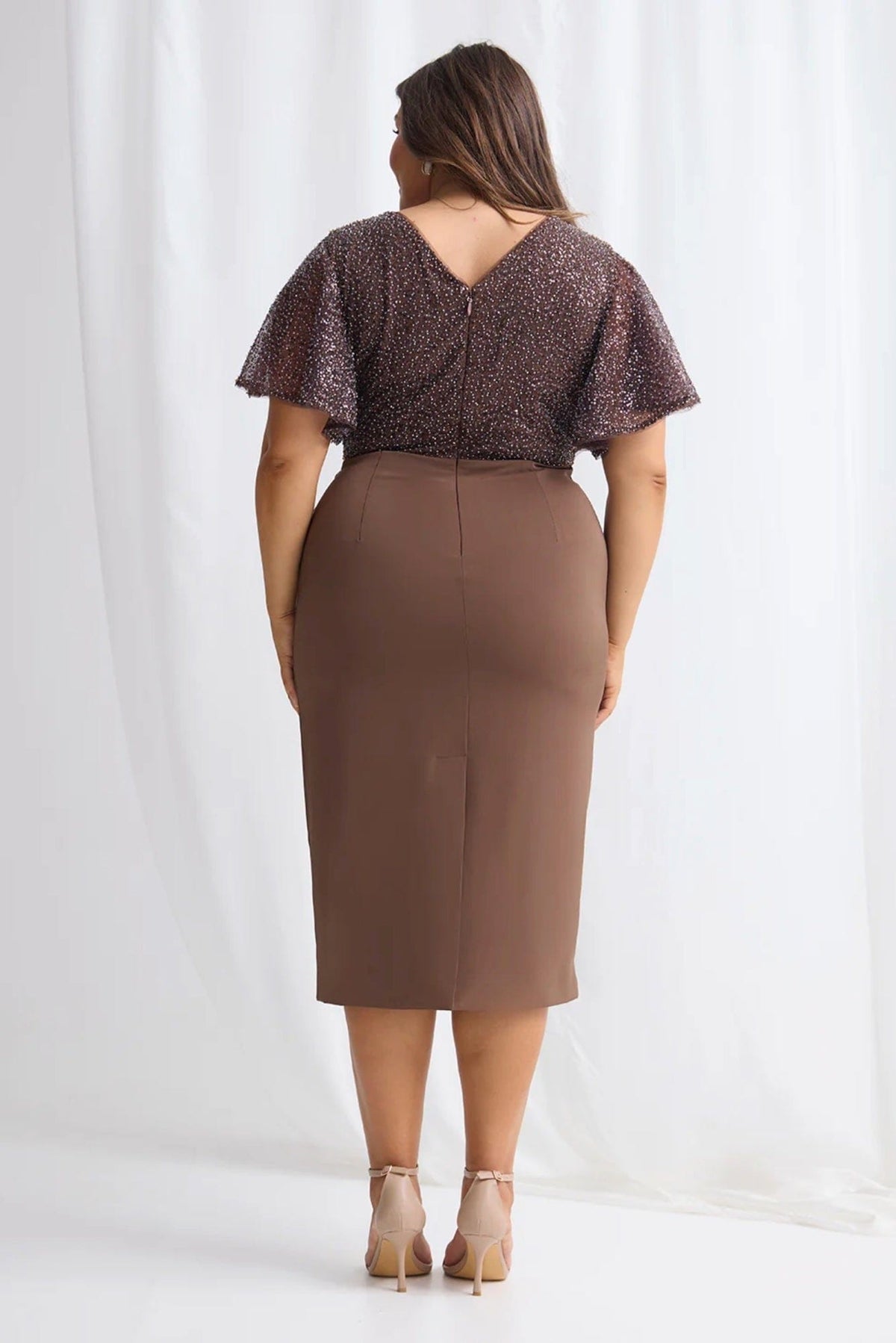 Lois & Co Mid Length Dress Joyce - Midi Dress in Chocolate Joyce - Midi Dress in Chocolate