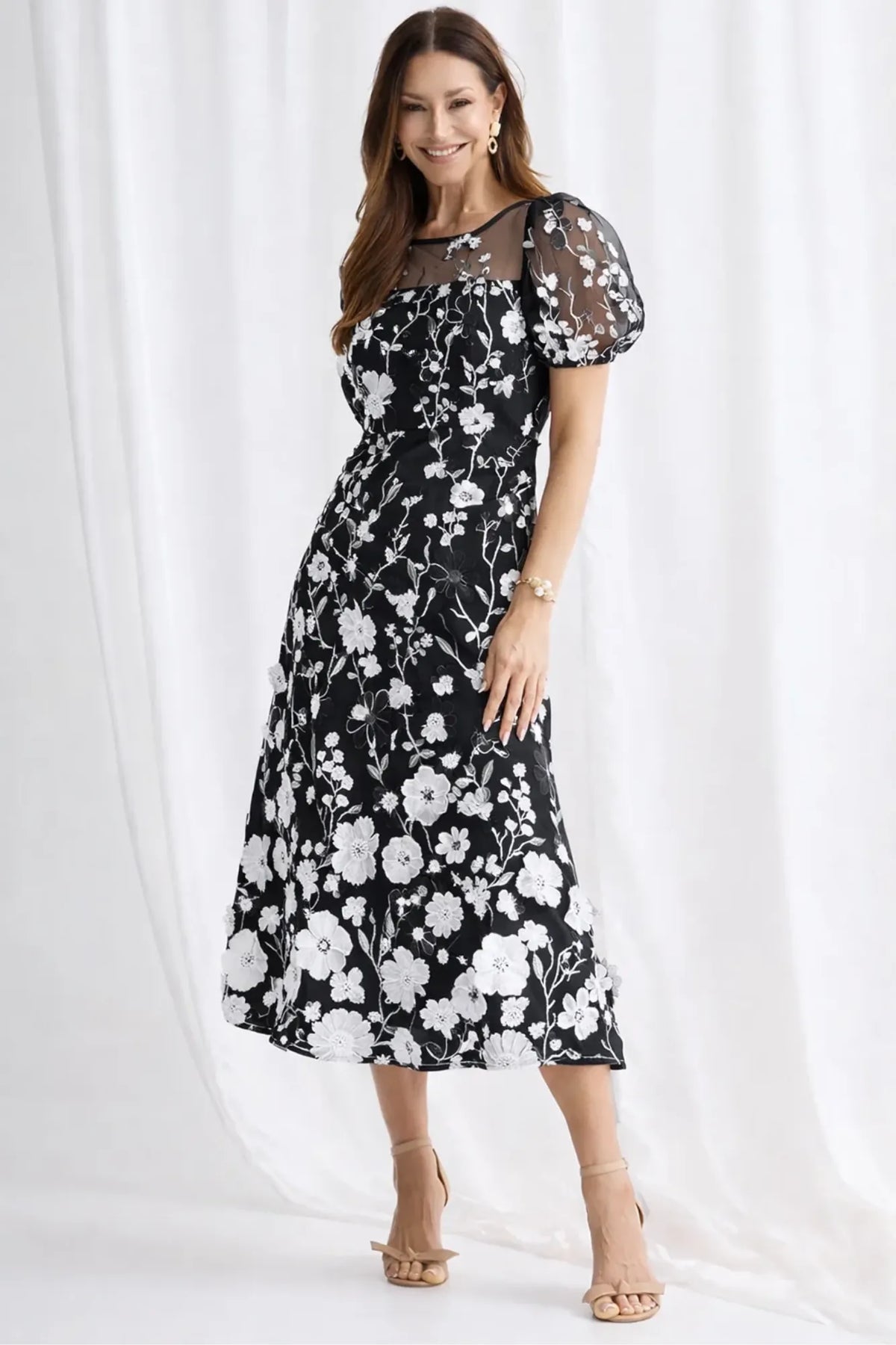 Lois & Co Mid Length Dress Lizzie - Black and White Lizzie - Black and White