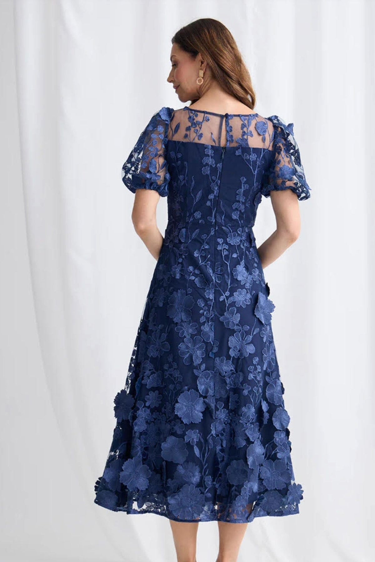 Lois & Co Mid Length Dress Lizzie Midi in Navy Floral Lace Lizzie Midi in Navy Floral Lace