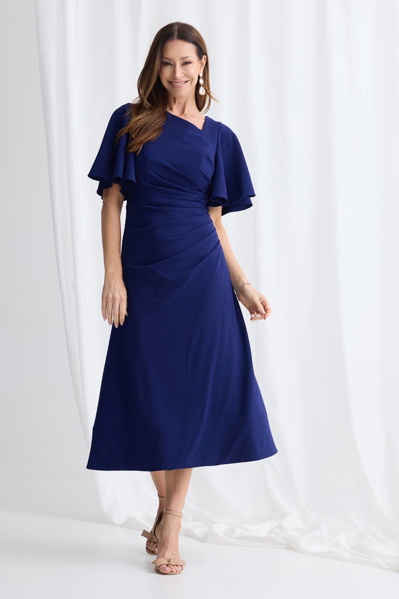 imperial blue dress Frank Lyman Imperial Blue Bell-sleeve Sheath Dress Style 259025