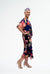 Lois & Co Mid Length Dress Navy and Coral Floral Tiered Italian Silk Navy and Coral Floral Tiered Italian Silk