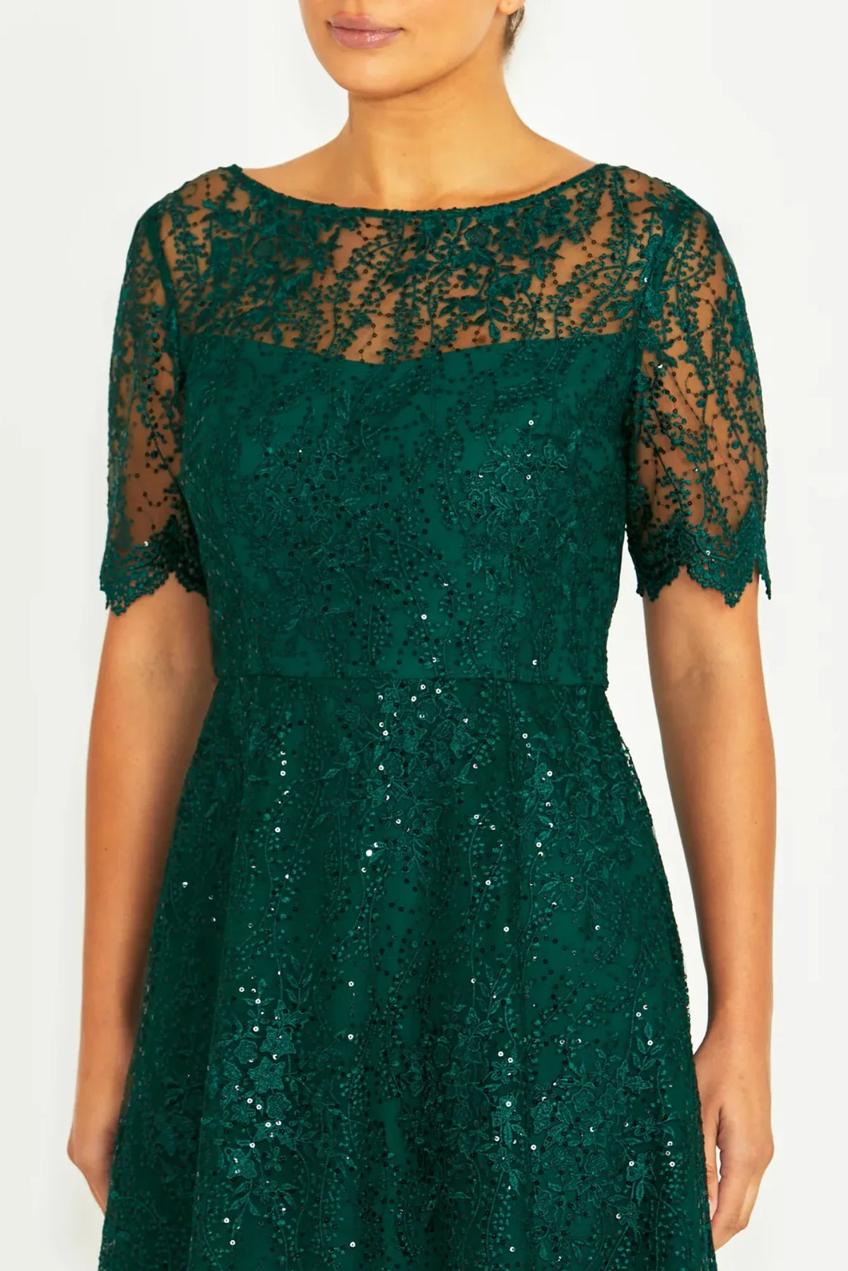 Lois & Co Mid Length Dress Skylar - Forest Green Sparkles Skylar - Forest Green Sparkles