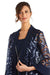 Lois & Co Navy Knit Dress with Matching Embellished Waterfall Jacket.  Front View.