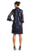 Lois & Co Navy Knit Dress with Matching Embellished Waterfall Jacket. Back Jacket.