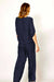 Lois & Co Navy Silk Pants and Tie Front Detail Top