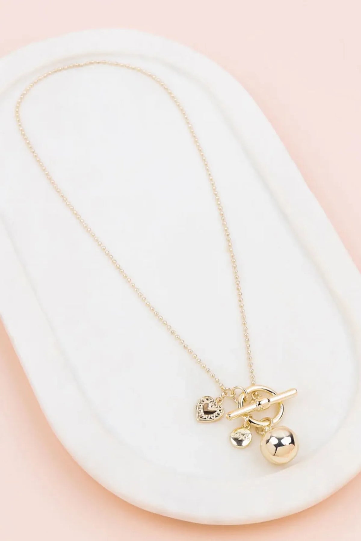 Lois & Co Necklace Chain Light Gold Ball Necklace By LillyCo Light Gold Ball Necklace By LillyCo