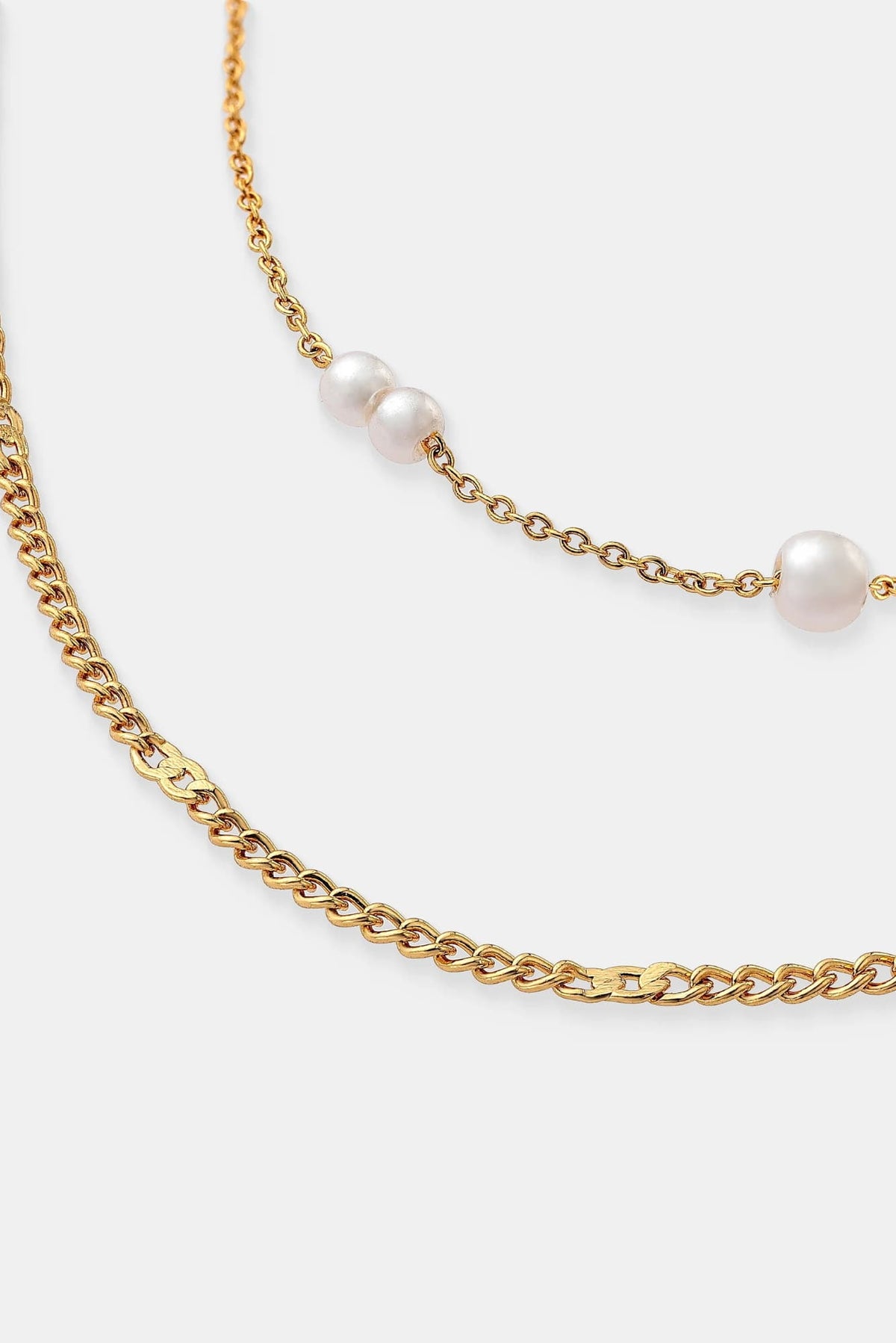 Lois & Co Necklace Chain Mini Pearl Layered - 18k Gold Plated Necklace - Lustre & Sage Mini Pearl Layered - 18k Gold Plated Necklace - Lustre & Sage