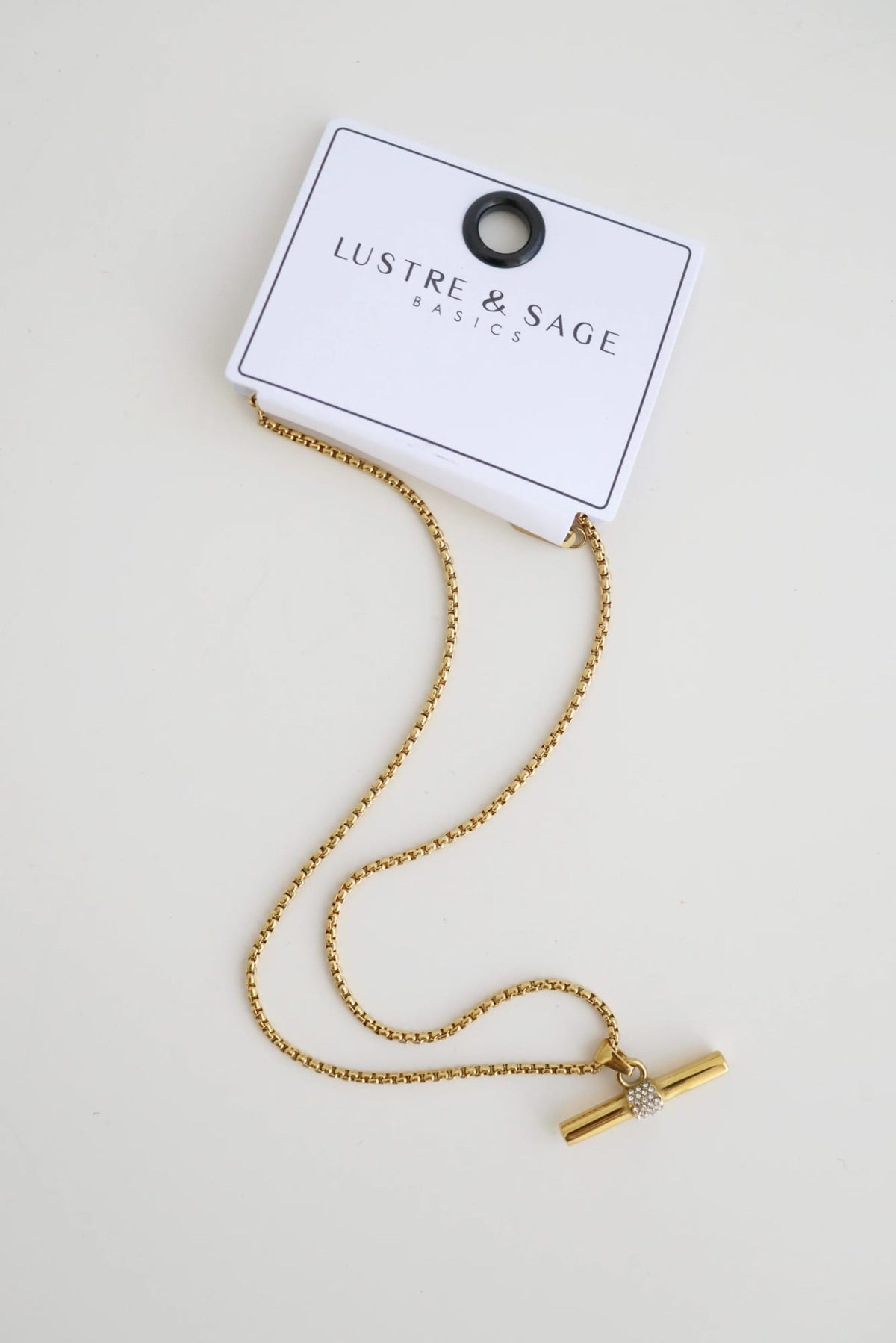 Lois & Co Necklace Pendant Vivienne T-Bar Gold Plated Necklace - Lustre & Sage Vivienne T-Bar Gold Plated Necklace - Lustre & Sage