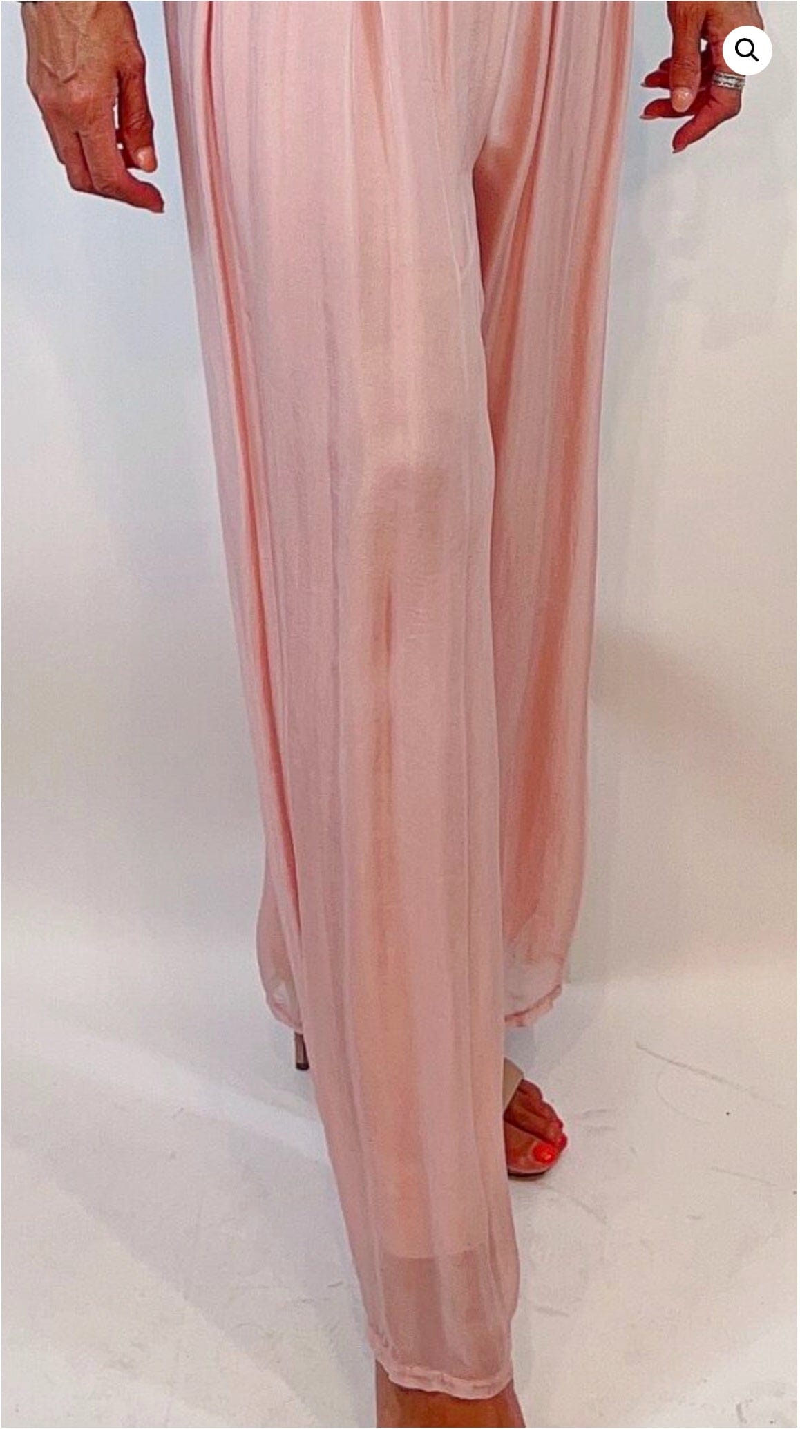 Lois &amp; Co Silk Pants and Top in Blush Pink